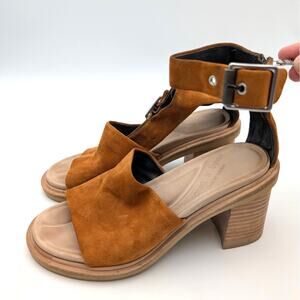 Rag & Bone Soren Block Heel Sandal Ankle Strap Women's Cuoro Size US6.5 EU37